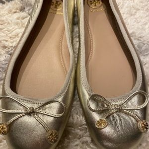 Tory Burch Gold Flats